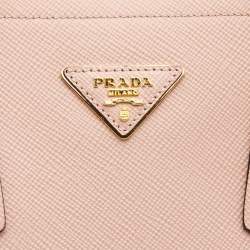 Prada Pink Saffiano Leather Medium Double Handle Tote