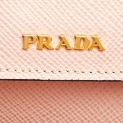 Prada Pink Saffiano Leather Medium Double Handle Tote