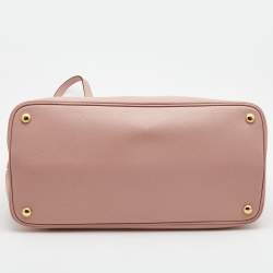 Prada Pink Saffiano Leather Medium Double Handle Tote