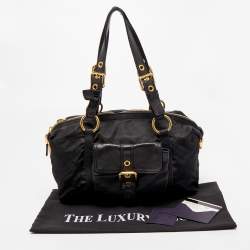 Pre Owned Prada Black Leather and Nylon Satchel