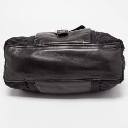 Pre Owned Prada Black Leather and Nylon Satchel