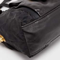Pre Owned Prada Black Leather and Nylon Satchel