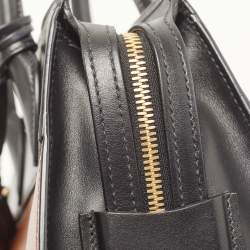 Prada Black/Brown Saffiano and City Calf Leather Small Esplanade Bag
