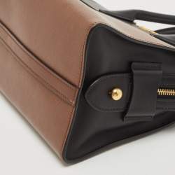 Prada Black/Brown Saffiano and City Calf Leather Small Esplanade Bag