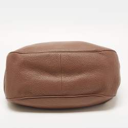 Prada Brown Vitello Danio Leather Zip Hobo