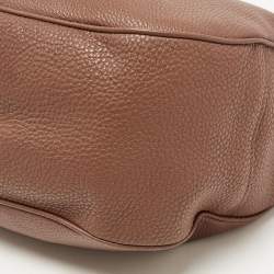 Prada Brown Vitello Danio Leather Zip Hobo