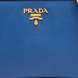 Pre Owned Prada Blue Saffiano Lux Leather Mini Camera Crossbody Bag