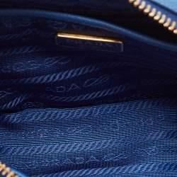 Pre Owned Prada Blue Saffiano Lux Leather Mini Camera Crossbody Bag