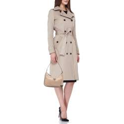 Pre Owned Prada Beige Tessuto Nylon Mini Re-Edition 2005 Baguette Bag