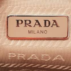 Pre Owned Prada Beige Tessuto Nylon Mini Re-Edition 2005 Baguette Bag