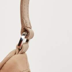 Pre Owned Prada Beige Tessuto Nylon Mini Re-Edition 2005 Baguette Bag