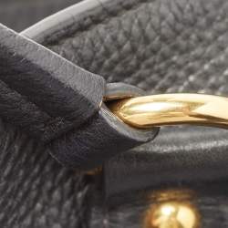 Pre Owned Prada Black Vitello Daino Leather Side Zip Shopping Tote