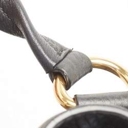 Pre Owned Prada Black Vitello Daino Leather Side Zip Shopping Tote