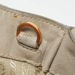 مملوكة مسبقًا Prada Light Grey Saffiano Lux Leather Small Galleria Double Zip Tote