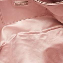 Prada Metallic Dark Grey Wave Leather Oversized Clutch
