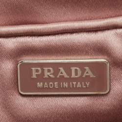 Prada Metallic Dark Grey Wave Leather Oversized Clutch