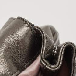 Prada Metallic Dark Grey Wave Leather Oversized Clutch