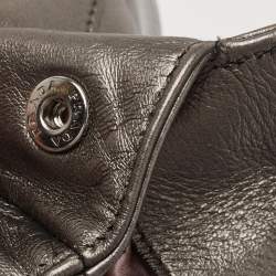 Prada Metallic Dark Grey Wave Leather Oversized Clutch