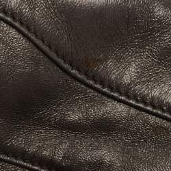Prada Metallic Dark Grey Wave Leather Oversized Clutch