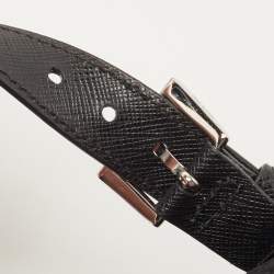 Pre Owned Prada Black Re-Nylon and Saffiano Leather Medium Backpack