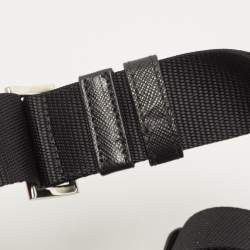 Pre Owned Prada Black Re-Nylon and Saffiano Leather Medium Backpack