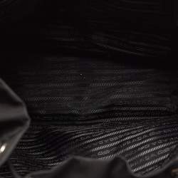 Pre Owned Prada Black Re-Nylon and Saffiano Leather Medium Backpack