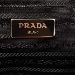 Pre Owned Prada Black Re-Nylon and Saffiano Leather Medium Backpack
