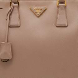 مملوكة مسبقًا Prada Pink Saffiano Lux Leather Large Double Zip Tote