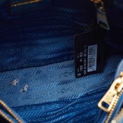 Pre Owned Prada Blue Saffiano Lux Leather Small Promenade Bag