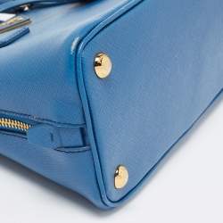 Pre Owned Prada Blue Saffiano Lux Leather Small Promenade Bag