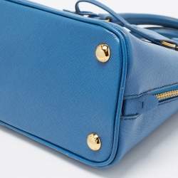 Pre Owned Prada Blue Saffiano Lux Leather Small Promenade Bag