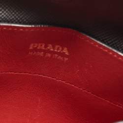 Pre Owned Prada Black Saffiano Cuir Leather Medium Double Handle Tote