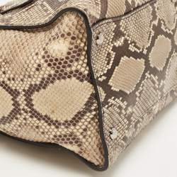 Prada Beige Python Small Double Pocket Tote
