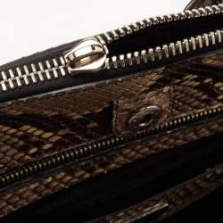 Prada Beige Python Small Double Pocket Tote