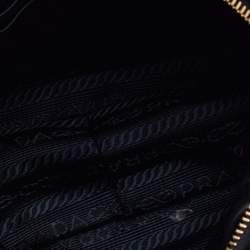 Pre Owned Prada Black Quilted Velvet and Leather Corsaire Belt Bag  