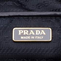 Pre Owned Prada Black Quilted Velvet and Leather Corsaire Belt Bag  