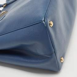 Pre Owned Prada Navy Blue Saffiano Lux Leather Large Gardener's Tote