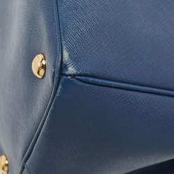 Pre Owned Prada Navy Blue Saffiano Lux Leather Large Gardener's Tote