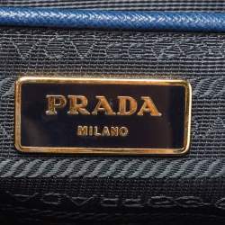 Pre Owned Prada Navy Blue Saffiano Lux Leather Large Gardener's Tote