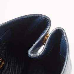 Pre Owned Prada Navy Blue Saffiano Lux Leather Large Gardener's Tote