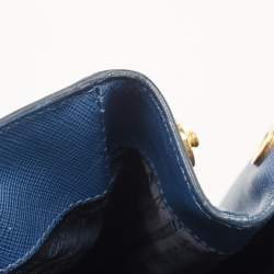 Pre Owned Prada Navy Blue Saffiano Lux Leather Large Gardener's Tote