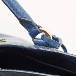 Pre Owned Prada Navy Blue Saffiano Lux Leather Large Gardener's Tote