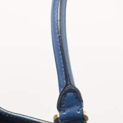 Pre Owned Prada Navy Blue Saffiano Lux Leather Large Gardener's Tote