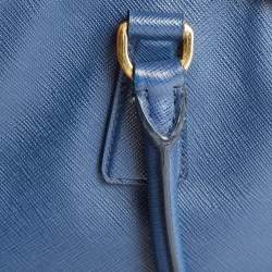 Pre Owned Prada Navy Blue Saffiano Lux Leather Large Gardener's Tote
