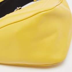 Pre Owned Prada Yellow Leather Triangle Shoulder Bag