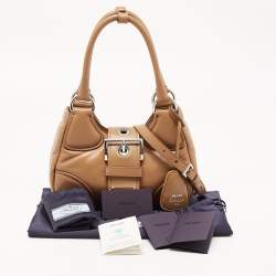 Pre Owned Prada Brown Moon Padded Leather Re-edition 2002 Bag