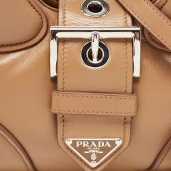 Pre Owned Prada Brown Moon Padded Leather Re-edition 2002 Bag