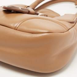 Pre Owned Prada Brown Moon Padded Leather Re-edition 2002 Bag