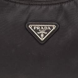 Prada Black Tessuto Nylon Re-Edition 2000 Baguette Bag