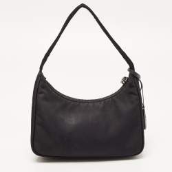 Prada Black Tessuto Nylon Re-Edition 2000 Baguette Bag